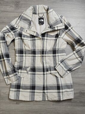 The North Face Women’s Cream & Gray Plaid Hooded Jacket